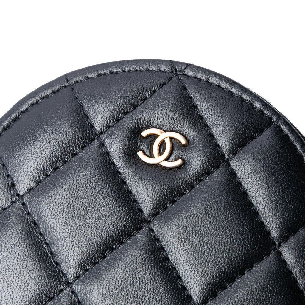 Chanel Quilted Lambskin Pearl Crown CC Wristlet Multi Pouches