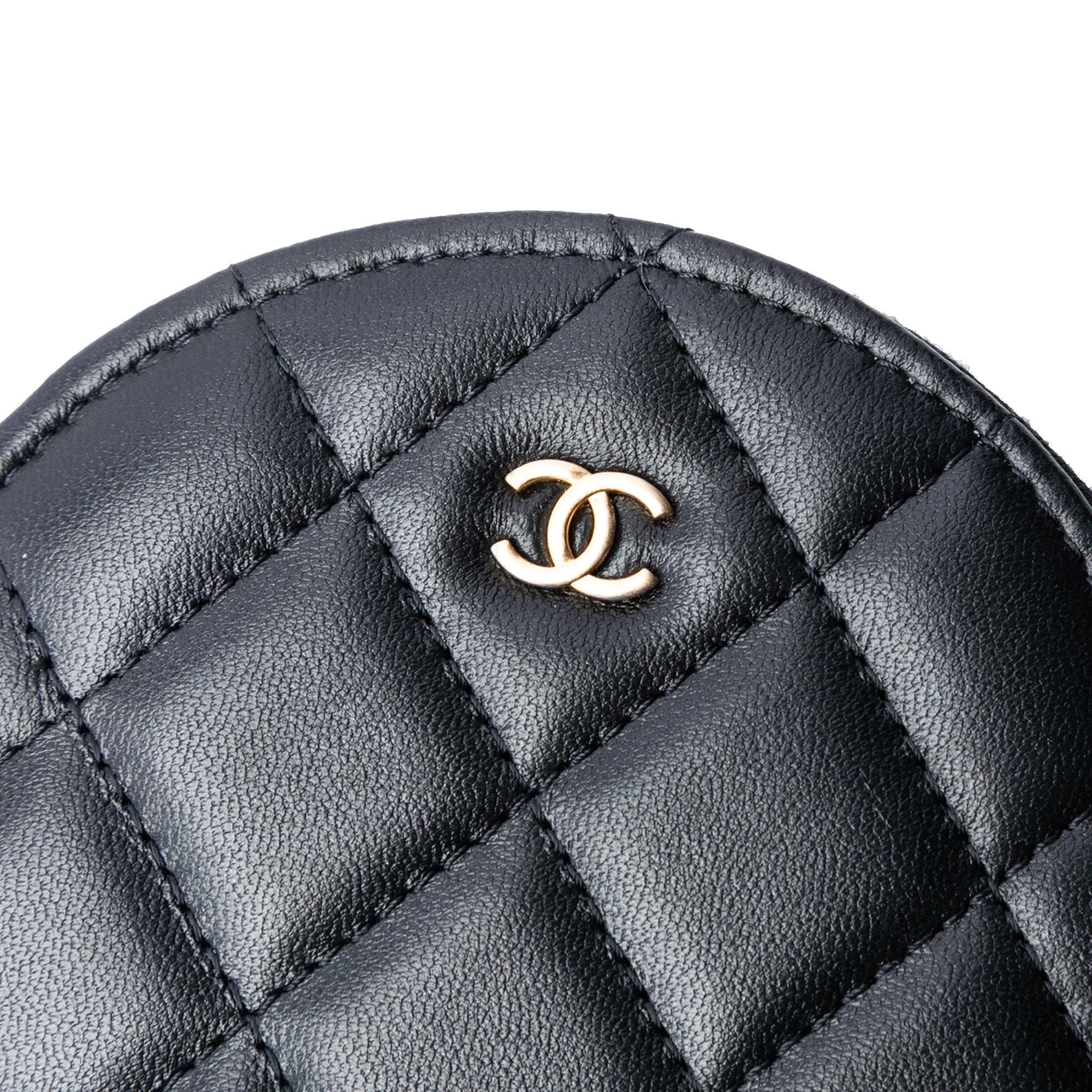 Chanel Quilted Lambskin Pearl Crown CC Wristlet Multi Pouches