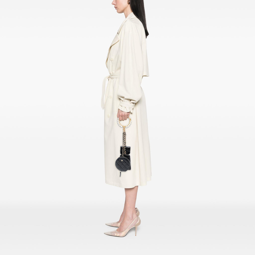 Chanel Quilted Lambskin Pearl Crown CC Wristlet Multi Pouches