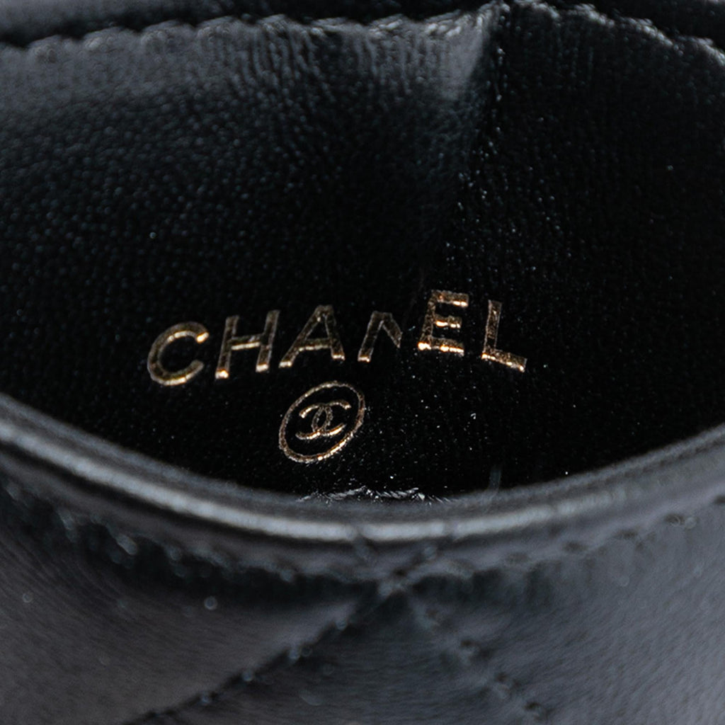 Chanel Quilted Lambskin Pearl Crown CC Wristlet Multi Pouches