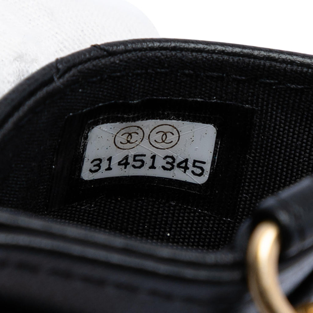 Chanel Quilted Lambskin Pearl Crown CC Wristlet Multi Pouches