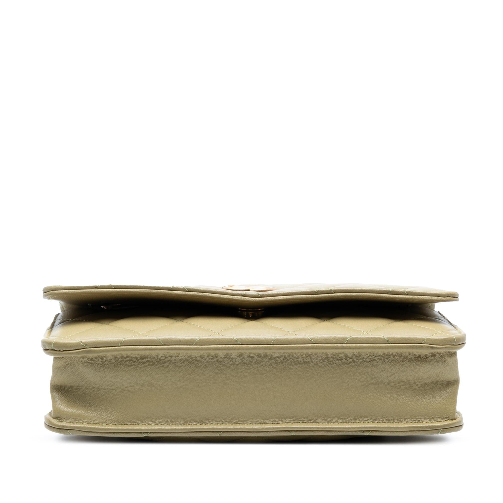 Chanel Quilted Lambskin Pick Me Up Wallet On Chain