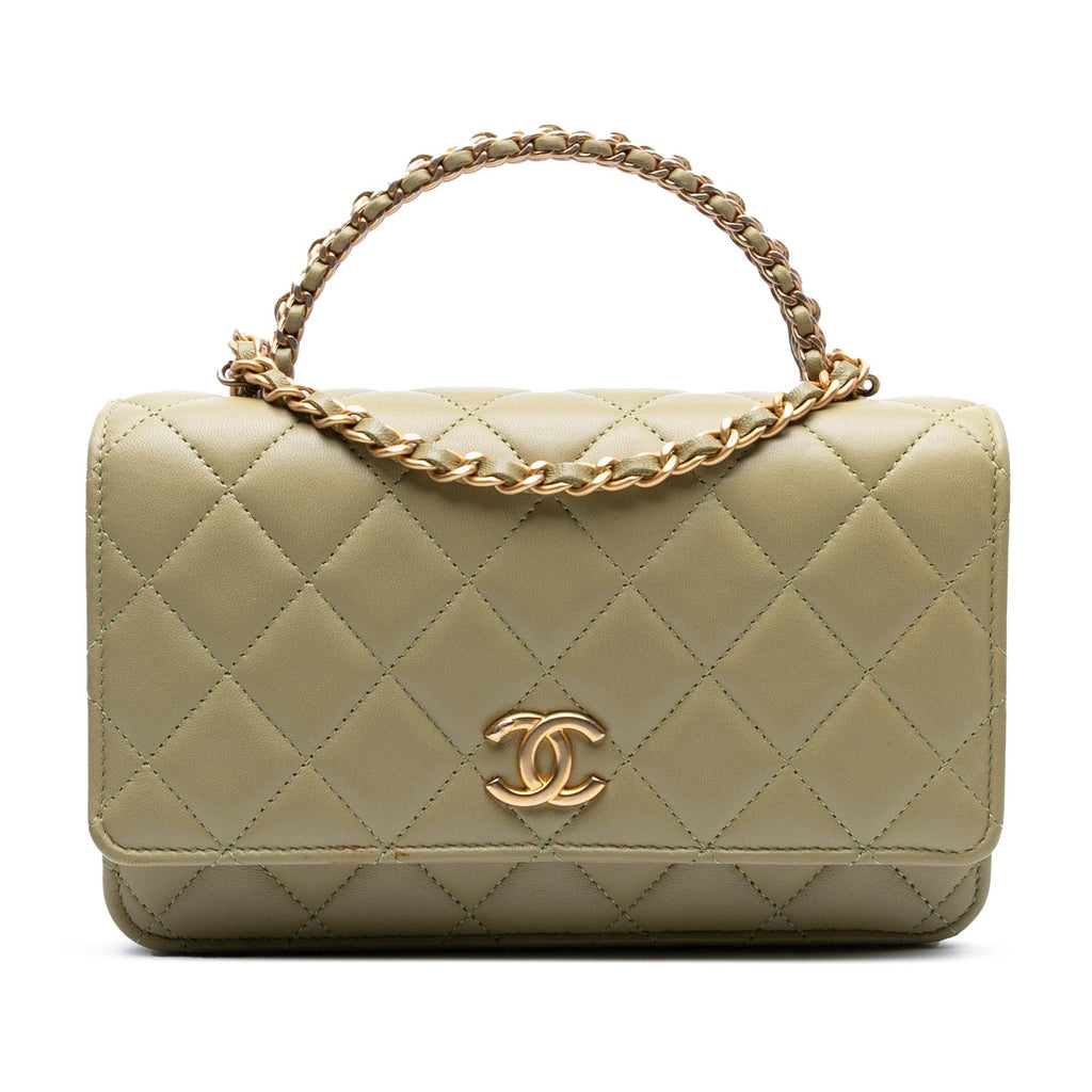 Chanel Quilted Lambskin Pick Me Up Wallet On Chain