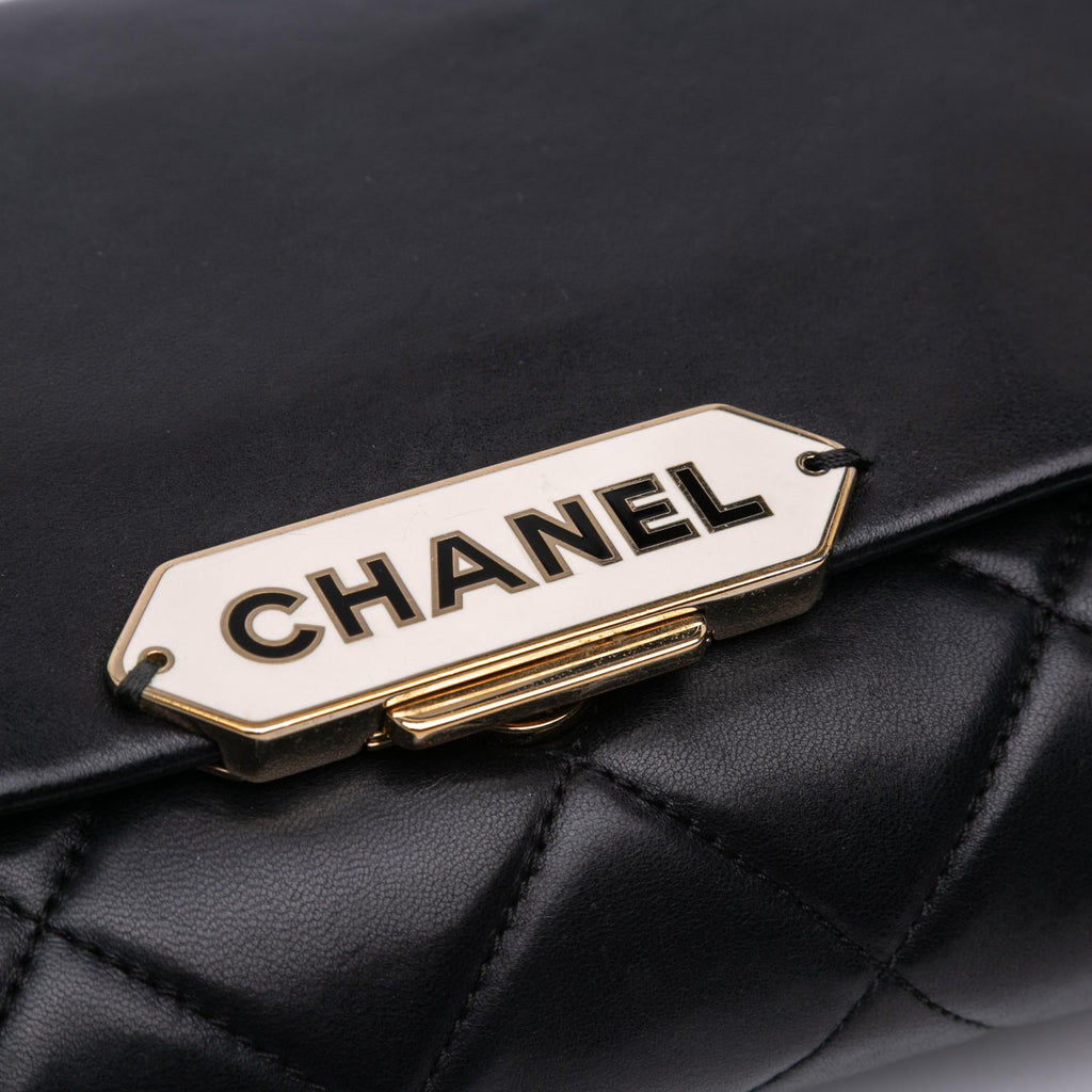 Chanel Quilted Lambskin Retro Label Shoulder Bag