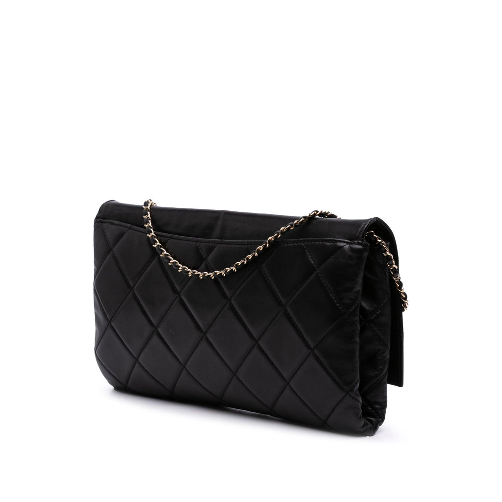 Chanel Quilted Lambskin Retro Label Shoulder Bag