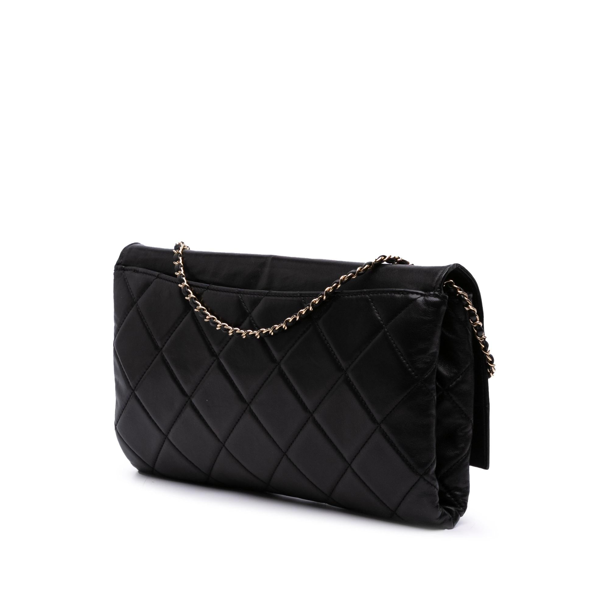 Chanel Quilted Lambskin Retro Label Shoulder Bag