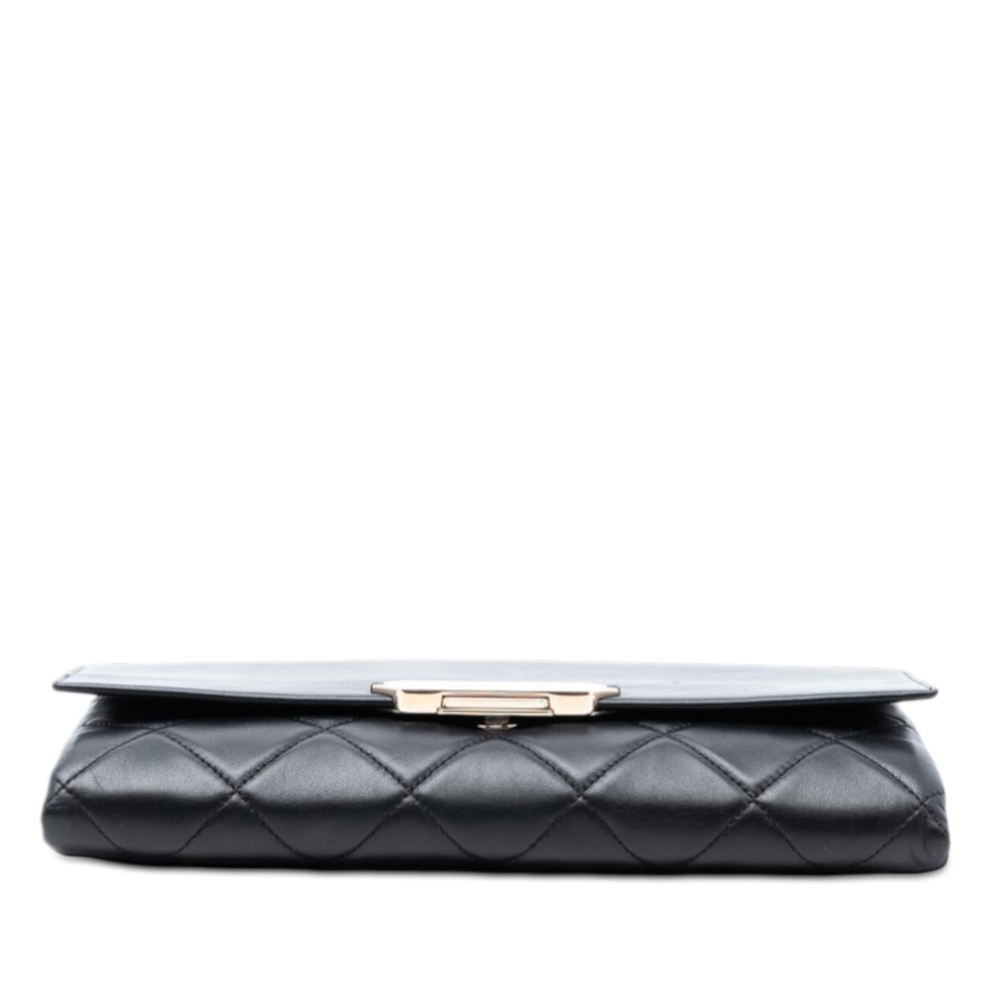 Chanel Quilted Lambskin Retro Label Shoulder Bag