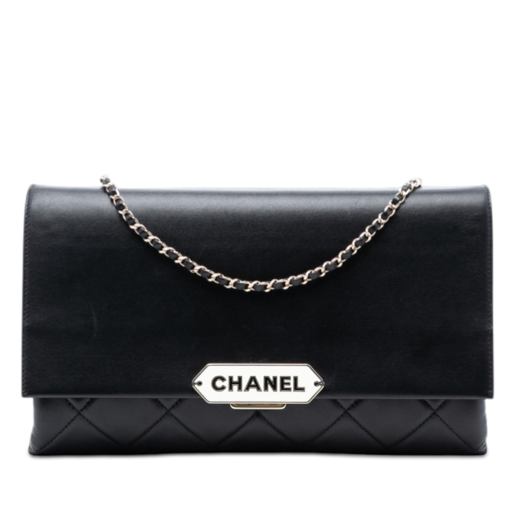 Chanel Quilted Lambskin Retro Label Shoulder Bag