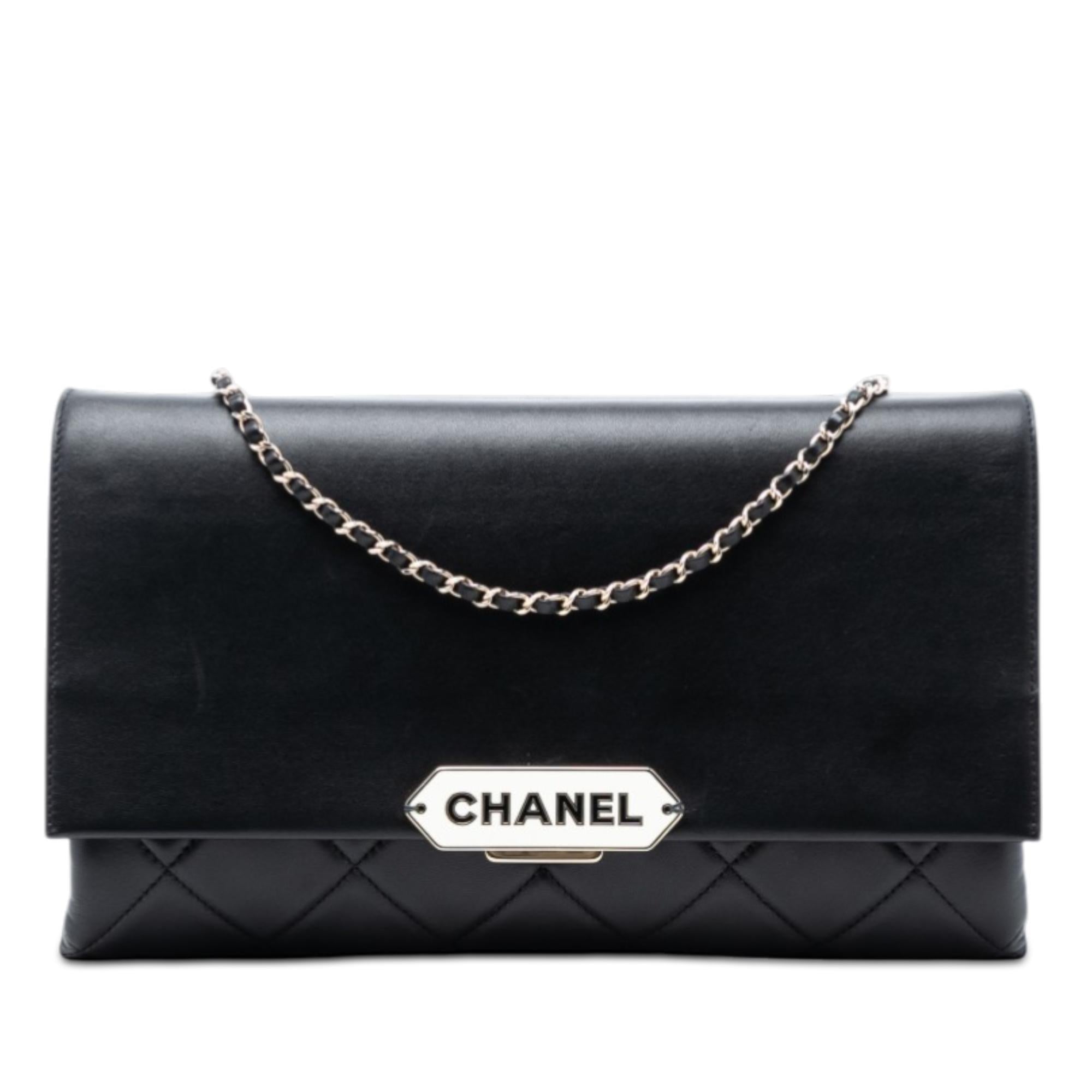 Chanel Quilted Lambskin Retro Label Shoulder Bag