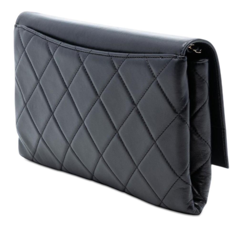 Chanel Quilted Lambskin Retro Label Shoulder Bag