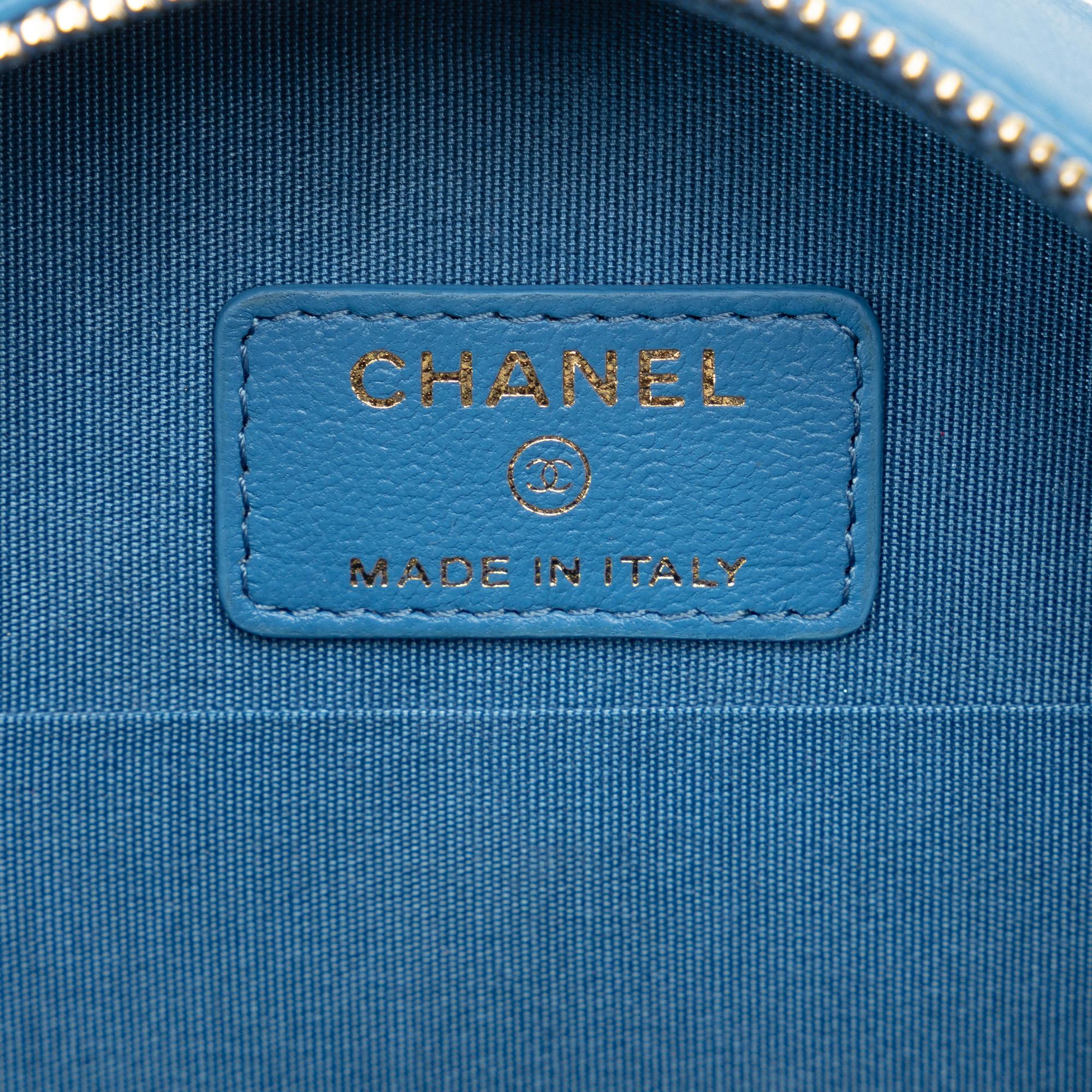 Chanel Quilted Lambskin Ribbon Round Clutch With Chain (SHG-fknQGN)