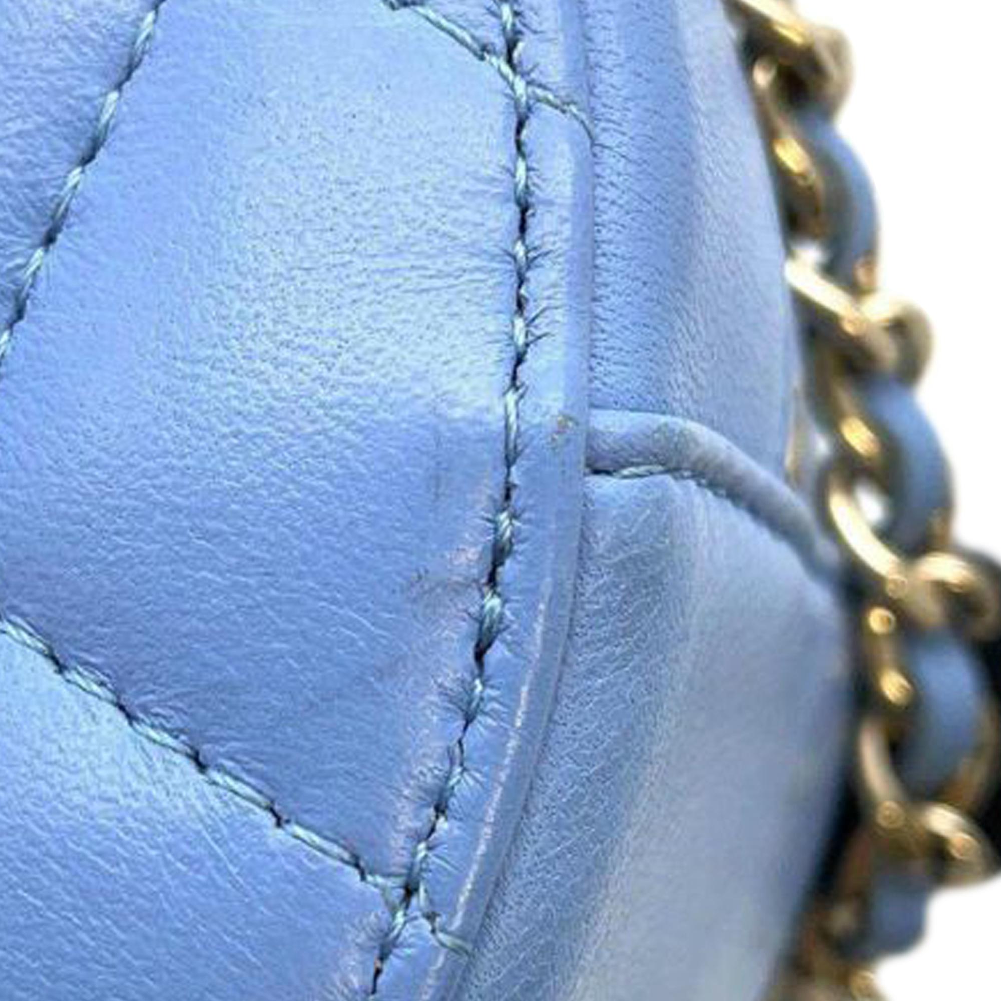 Chanel Quilted Lambskin Round Clutch with Chain (SHG-a9yAVi)