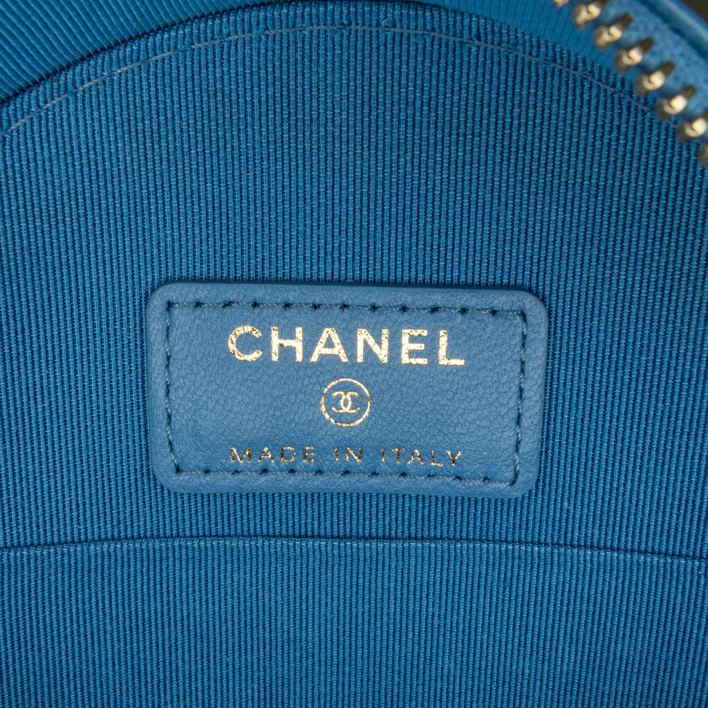 Chanel Quilted Lambskin Round Clutch with Chain (SHG-Imo8ot)