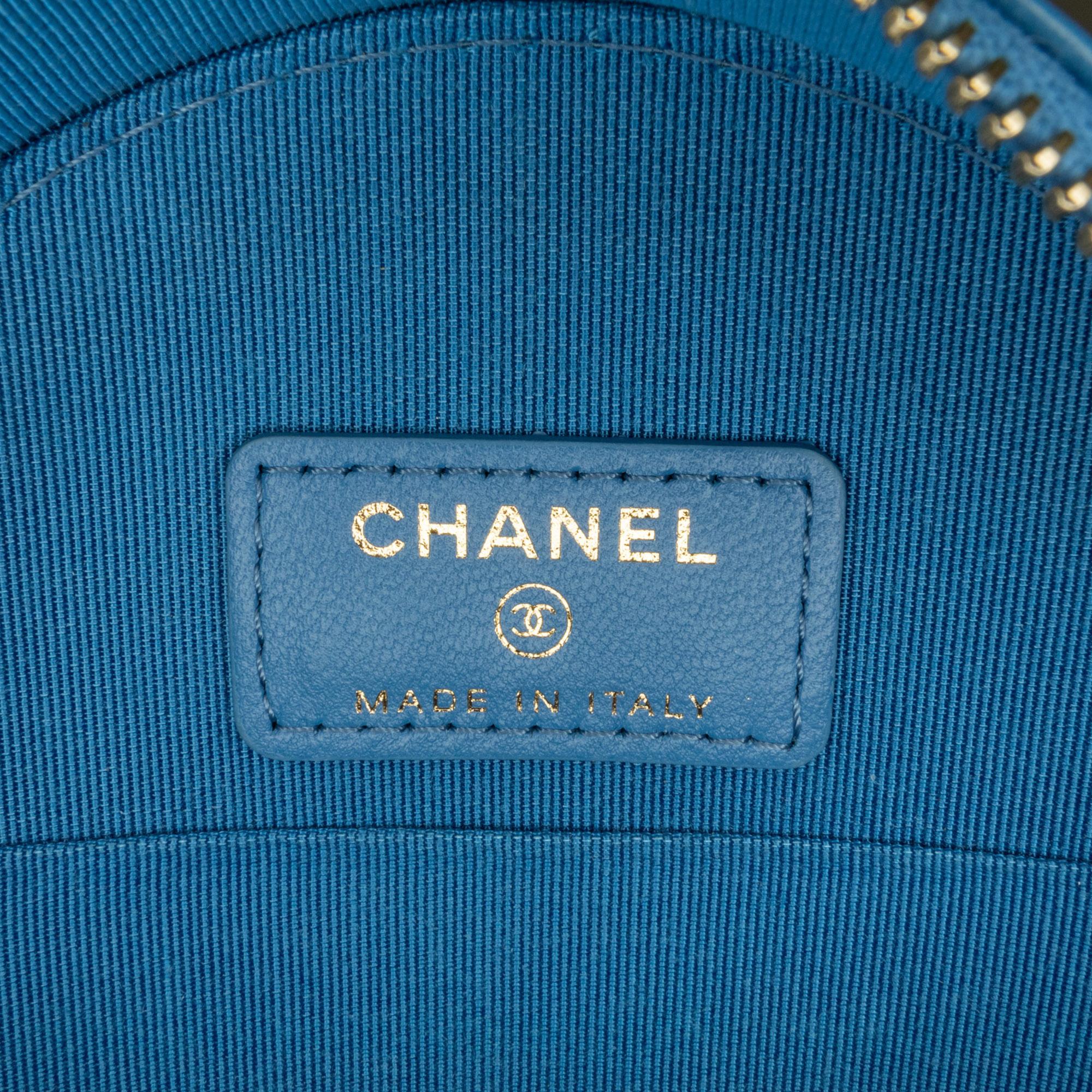 Chanel Quilted Lambskin Round Clutch with Chain (SHG-Imo8ot)