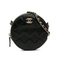 Chanel Quilted Lambskin Round Crossbody (SHG-sFX786)