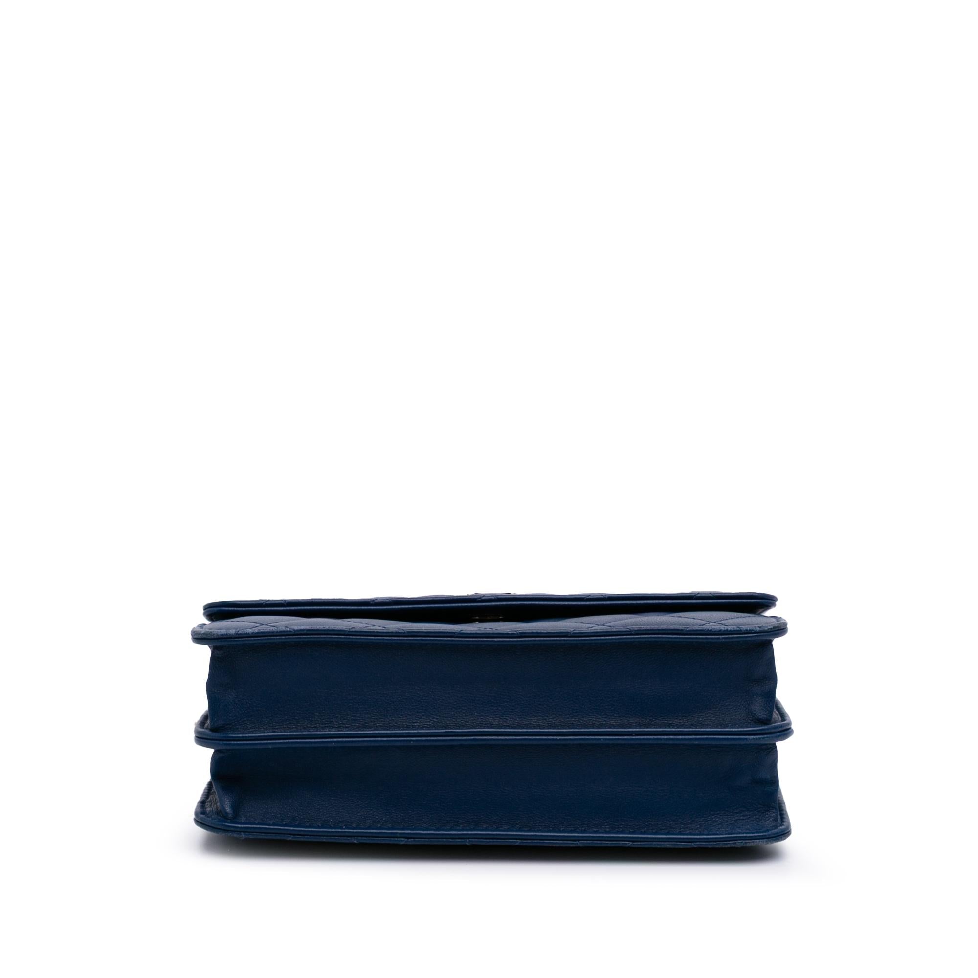 Chanel Quilted Lambskin Square Wallet on Chain