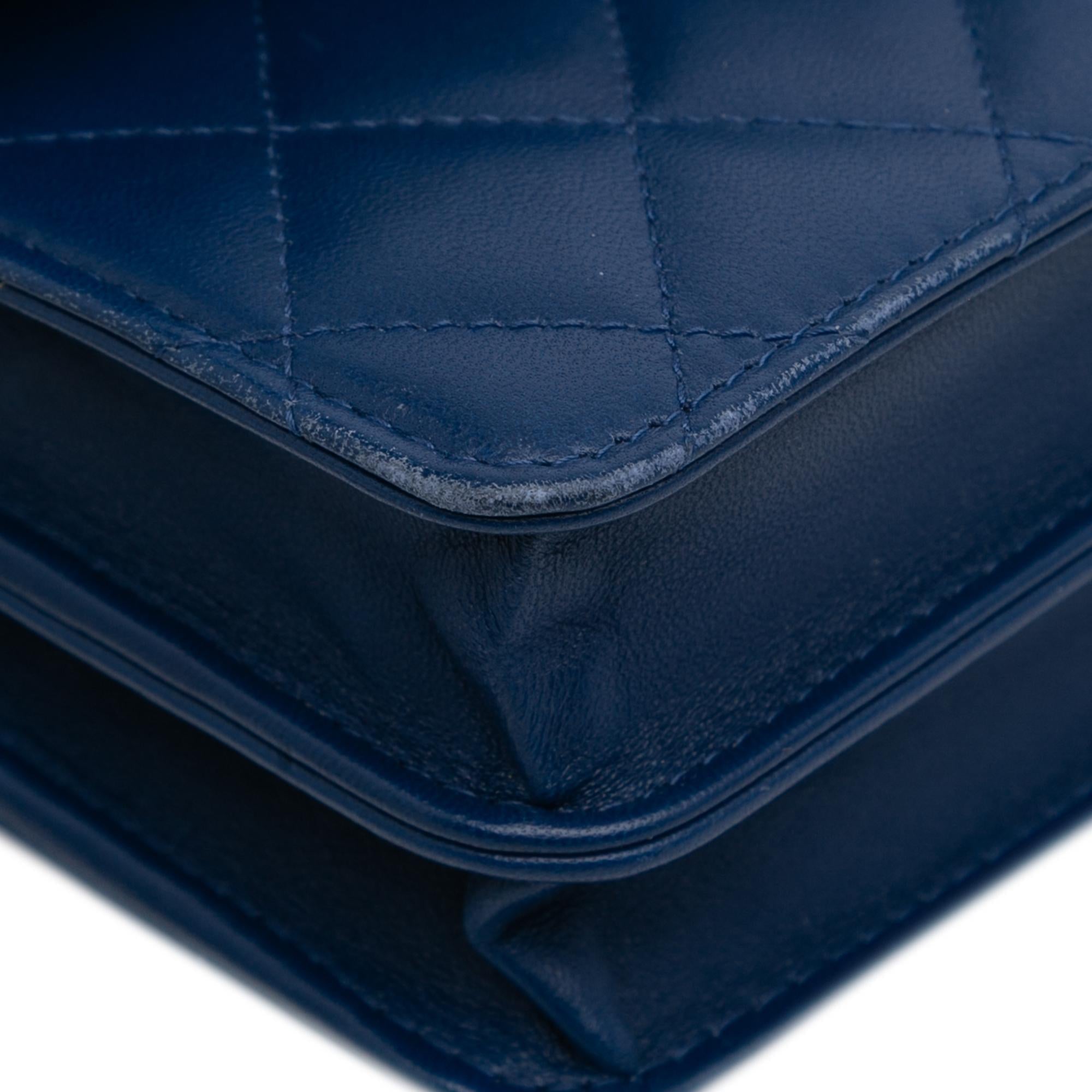 Chanel Quilted Lambskin Square Wallet on Chain