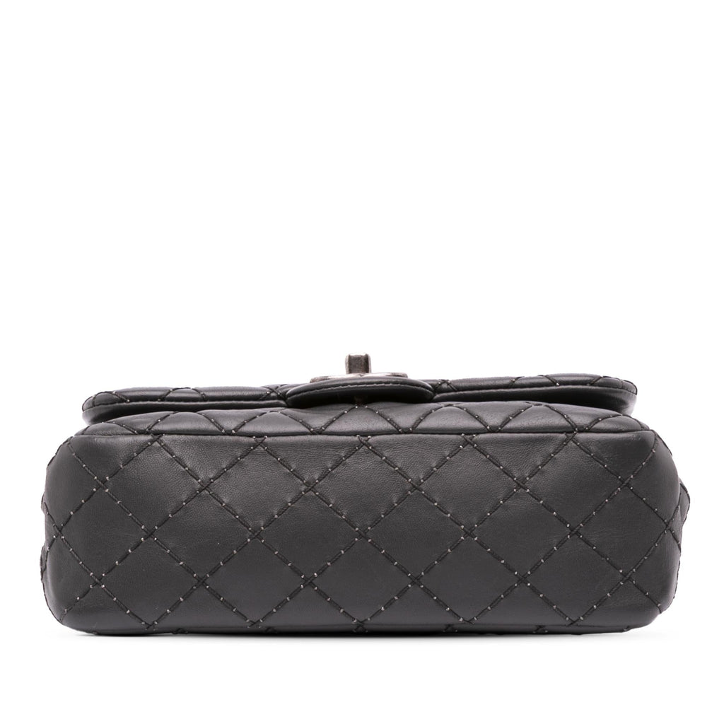 Chanel Quilted Lambskin Stitched Single Flap