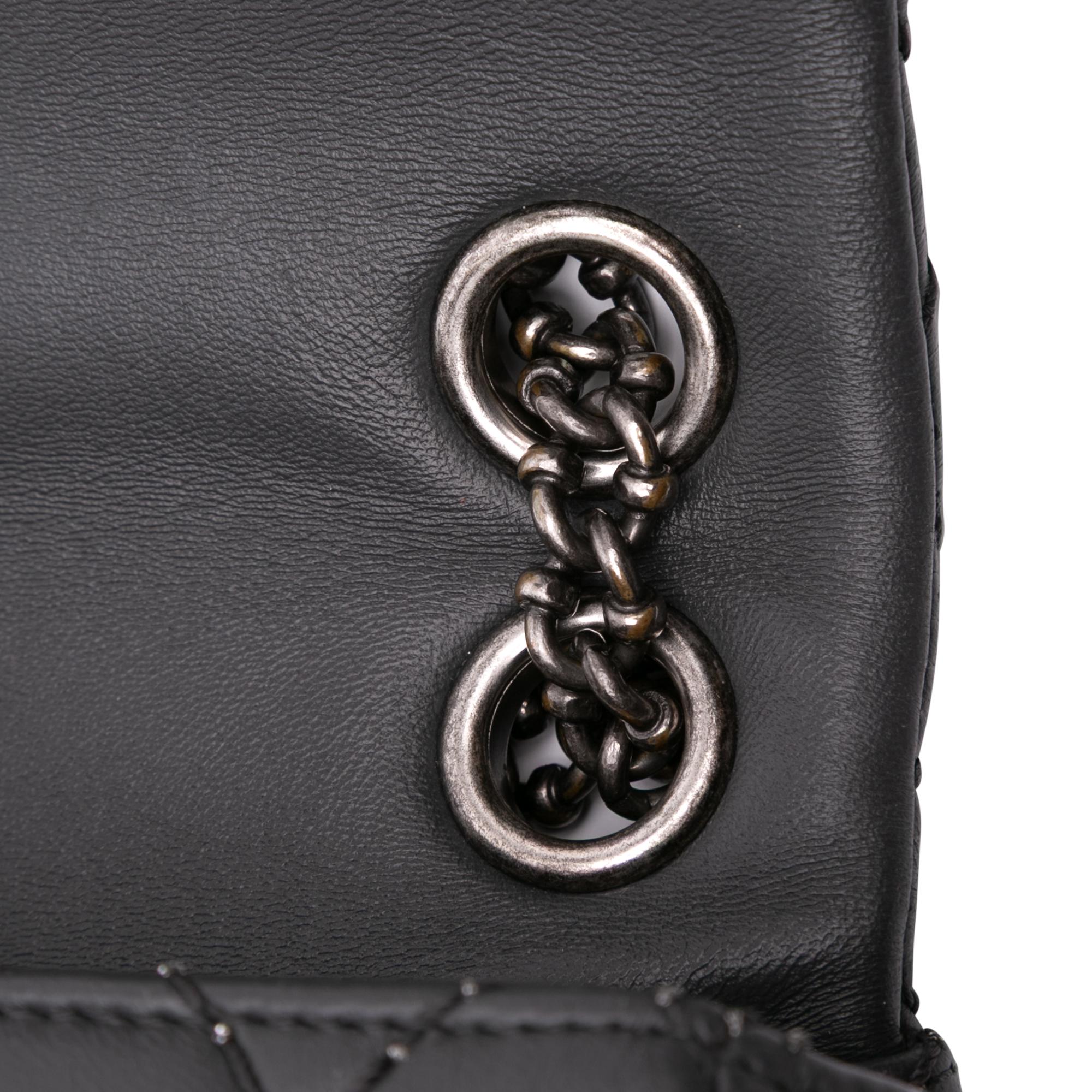 Chanel Quilted Lambskin Stitched Single Flap
