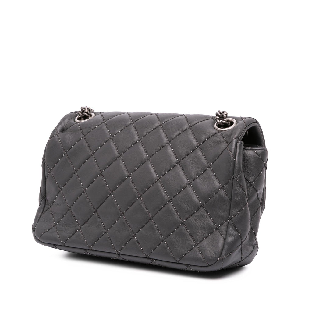 Chanel Quilted Lambskin Stitched Single Flap