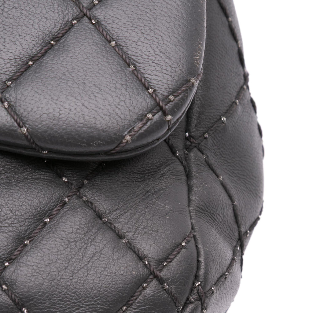 Chanel Quilted Lambskin Stitched Single Flap