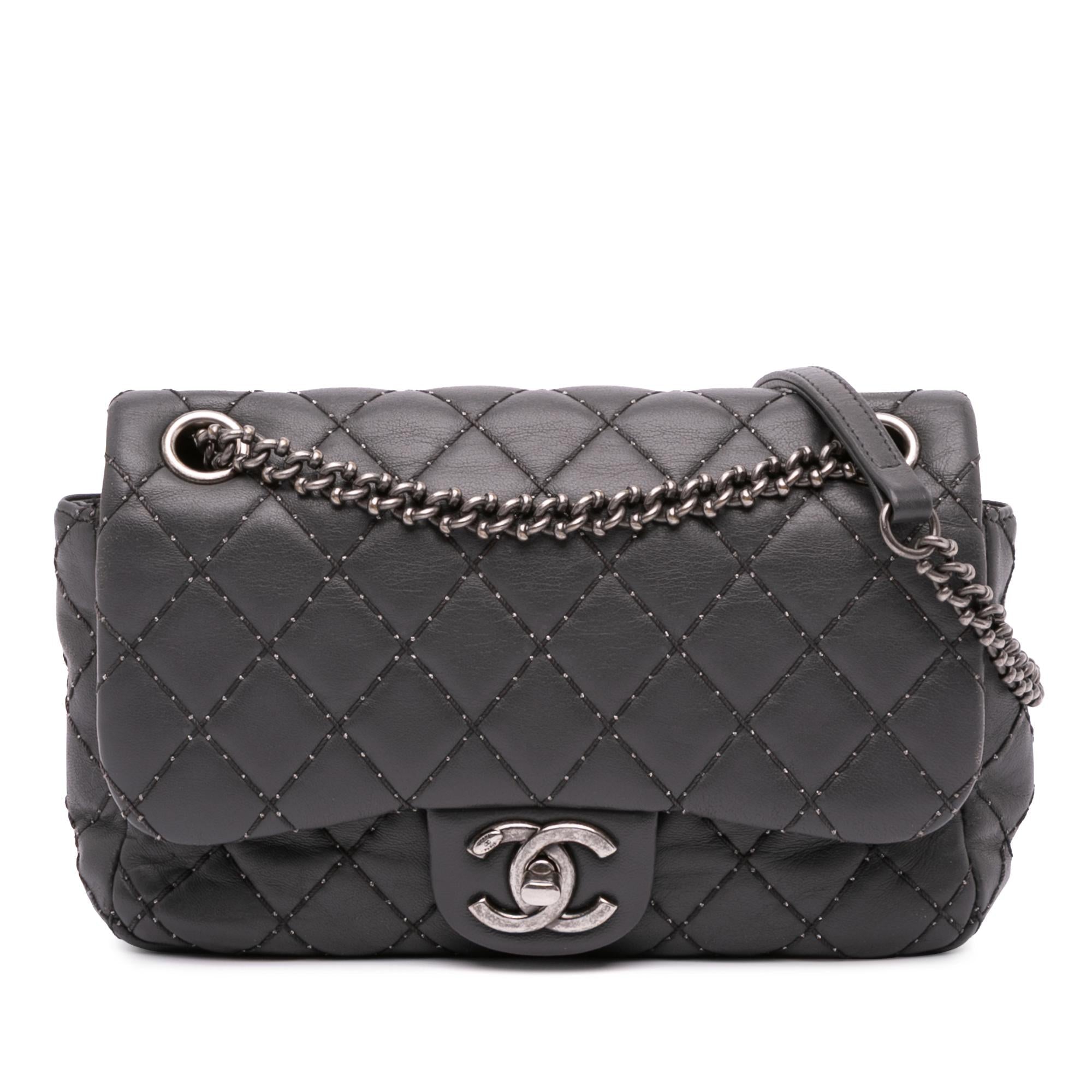 Chanel Quilted Lambskin Stitched Single Flap
