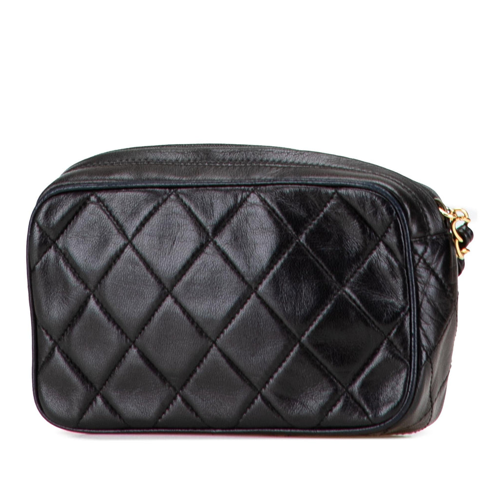 Chanel Quilted Lambskin Tassel Pouch