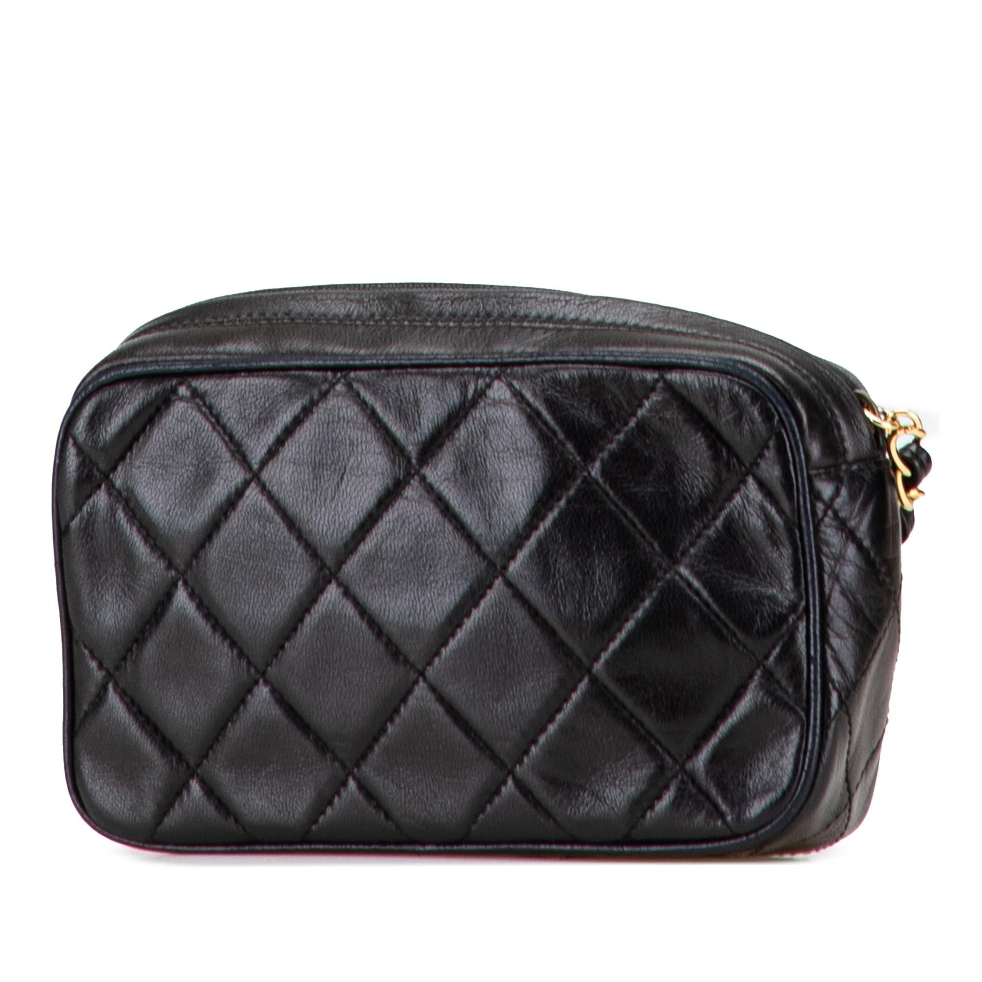 Chanel Quilted Lambskin Tassel Pouch