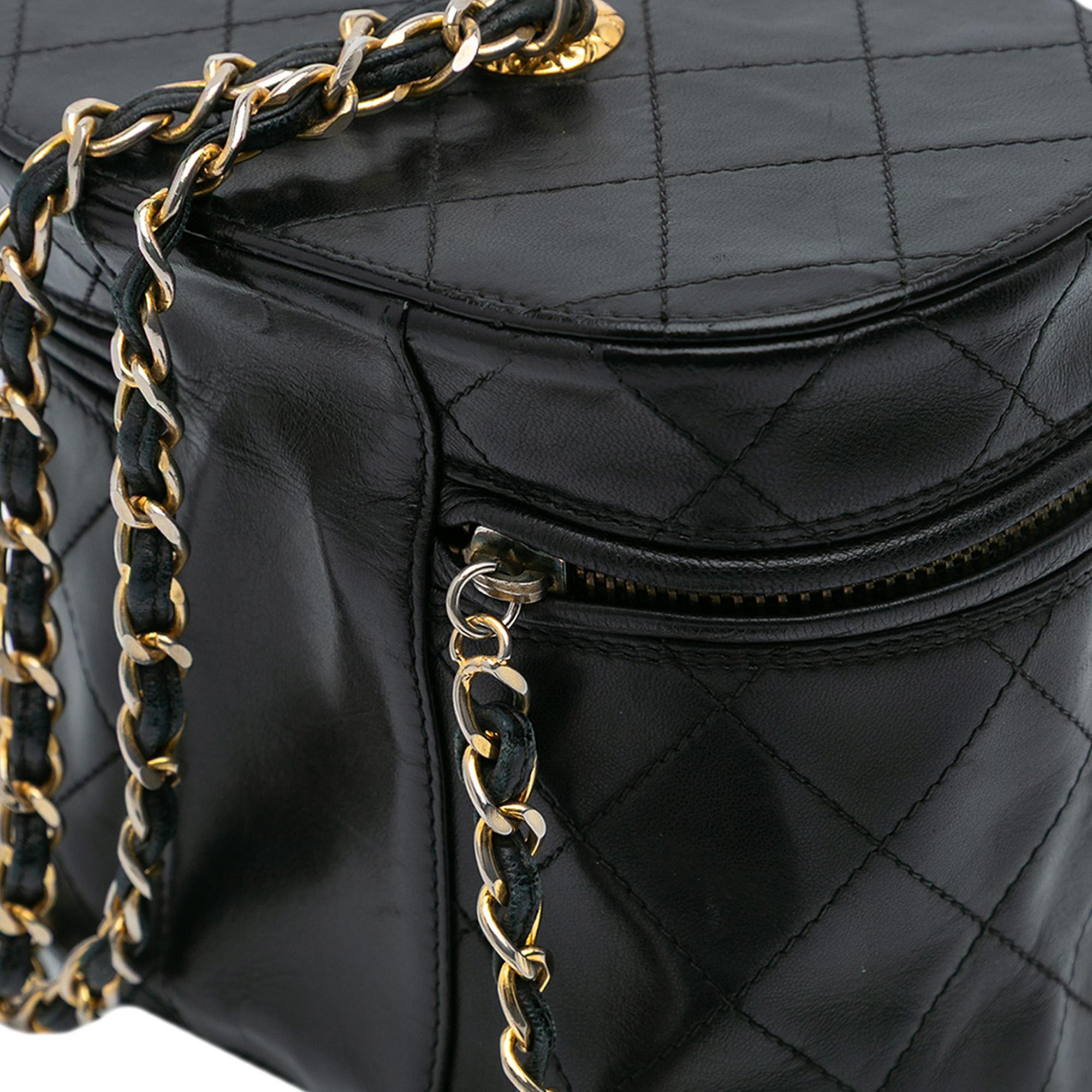 Chanel Quilted Lambskin Tassel Vanity Case with Chain