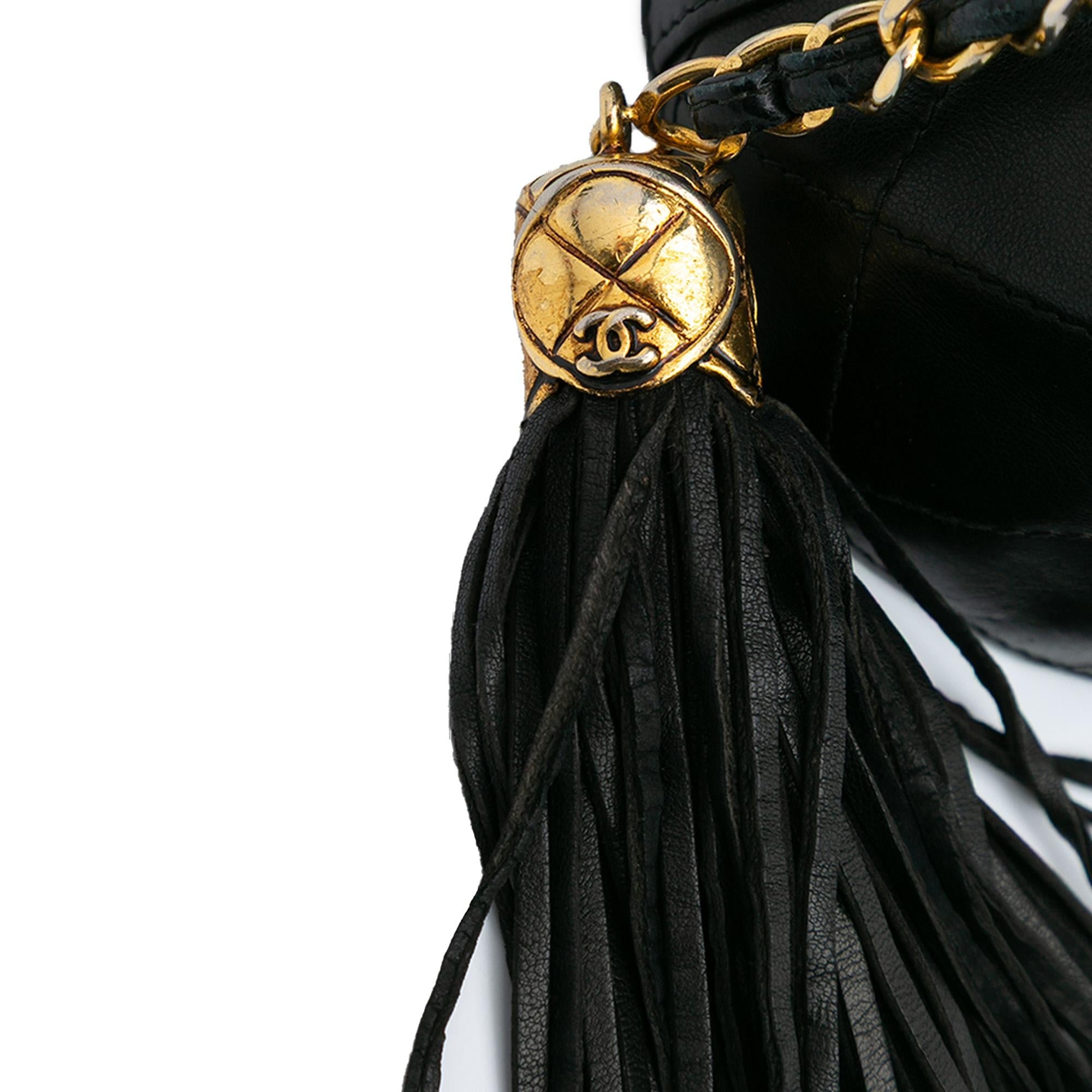 Chanel Quilted Lambskin Tassel Vanity Case with Chain