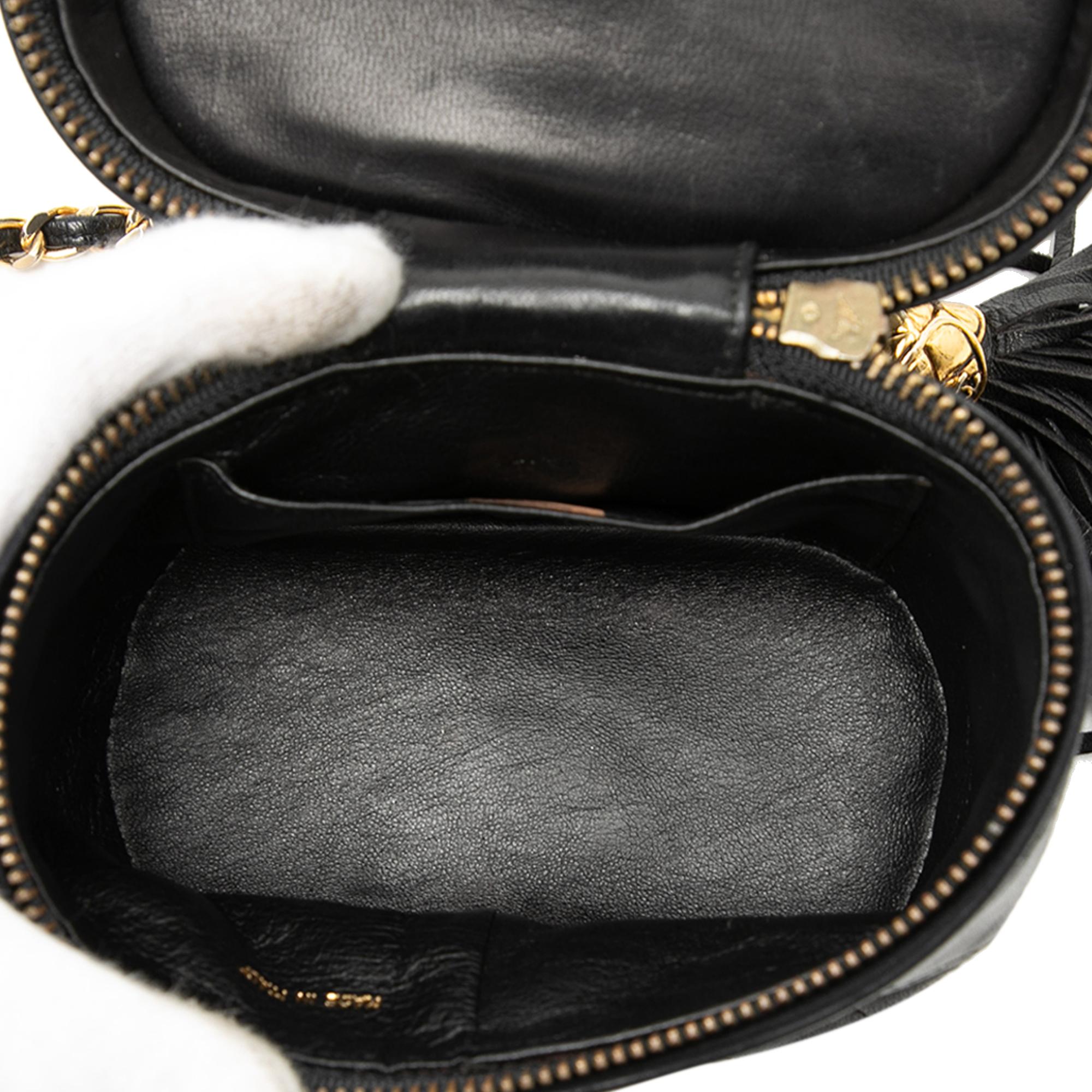 Chanel Quilted Lambskin Tassel Vanity Case with Chain