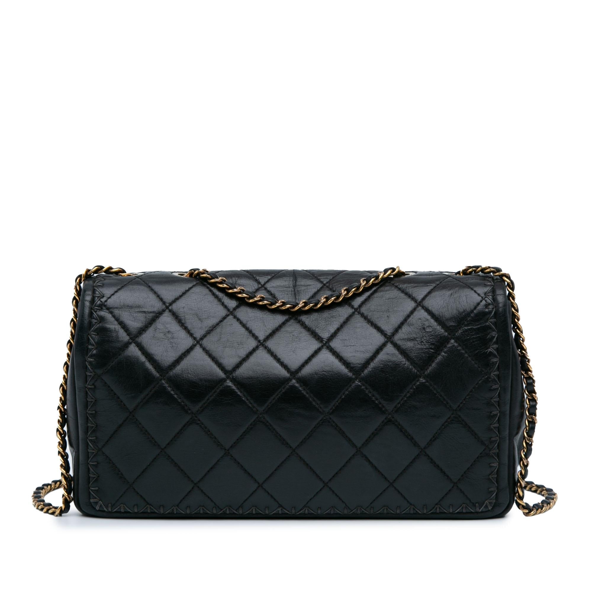 Chanel Quilted Lambskin Whipstitch Single Flap (SHG-OfzSAu)