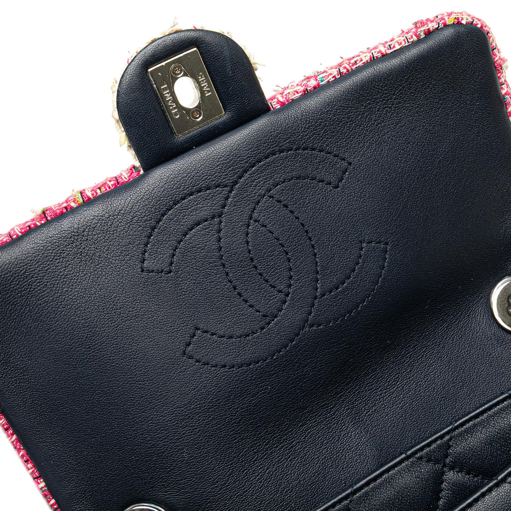 Chanel Quilted Lambskin and Tweed Elegant Trim Flap