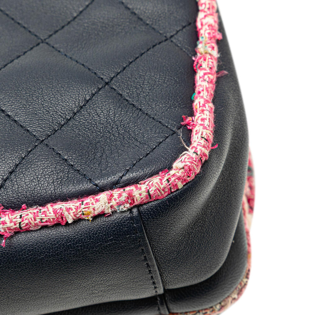 Chanel Quilted Lambskin and Tweed Elegant Trim Flap