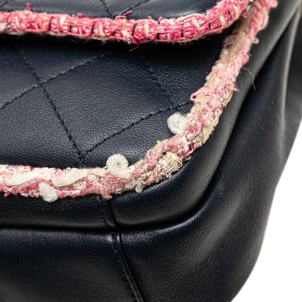 Chanel Quilted Lambskin and Tweed Elegant Trim Flap