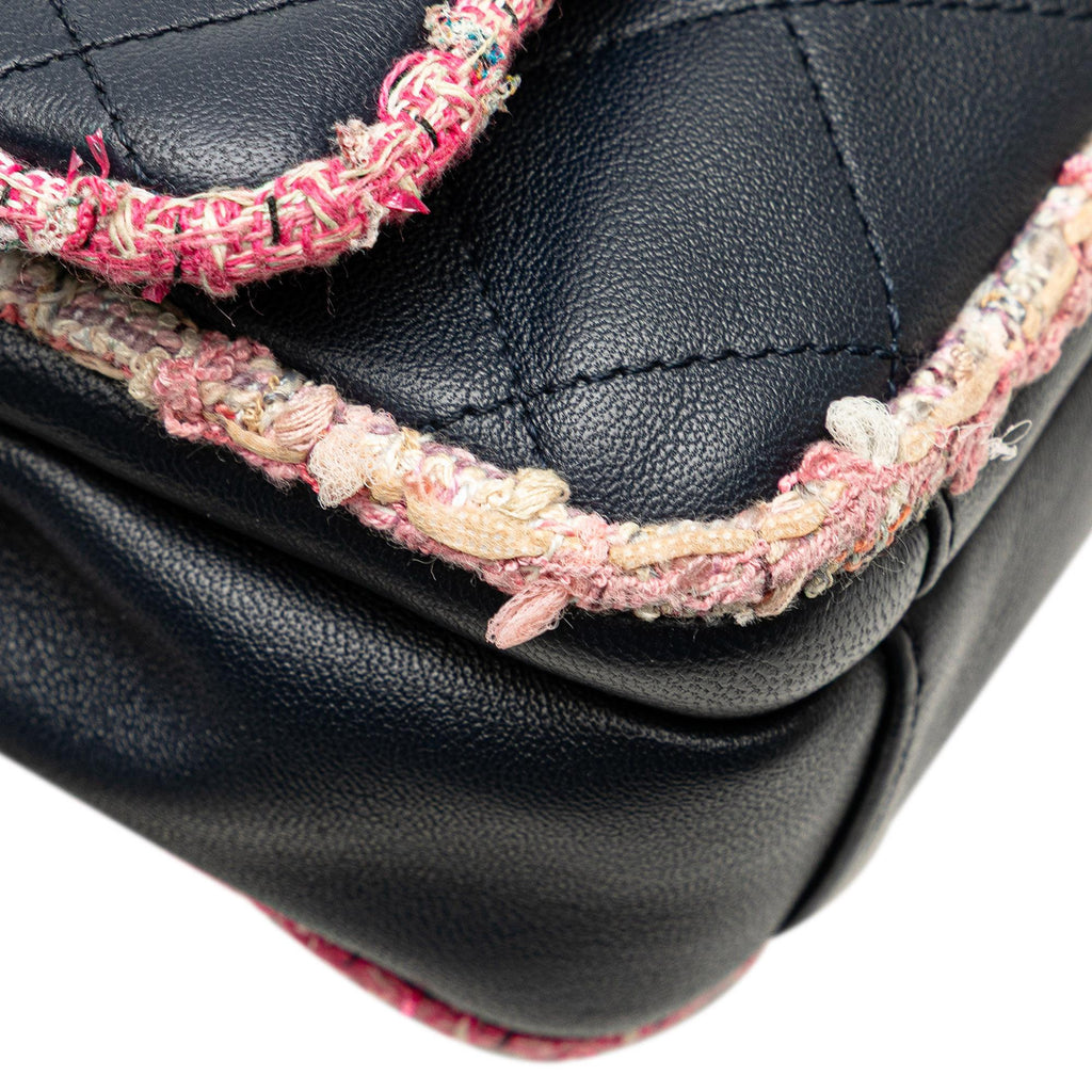 Chanel Quilted Lambskin and Tweed Elegant Trim Flap