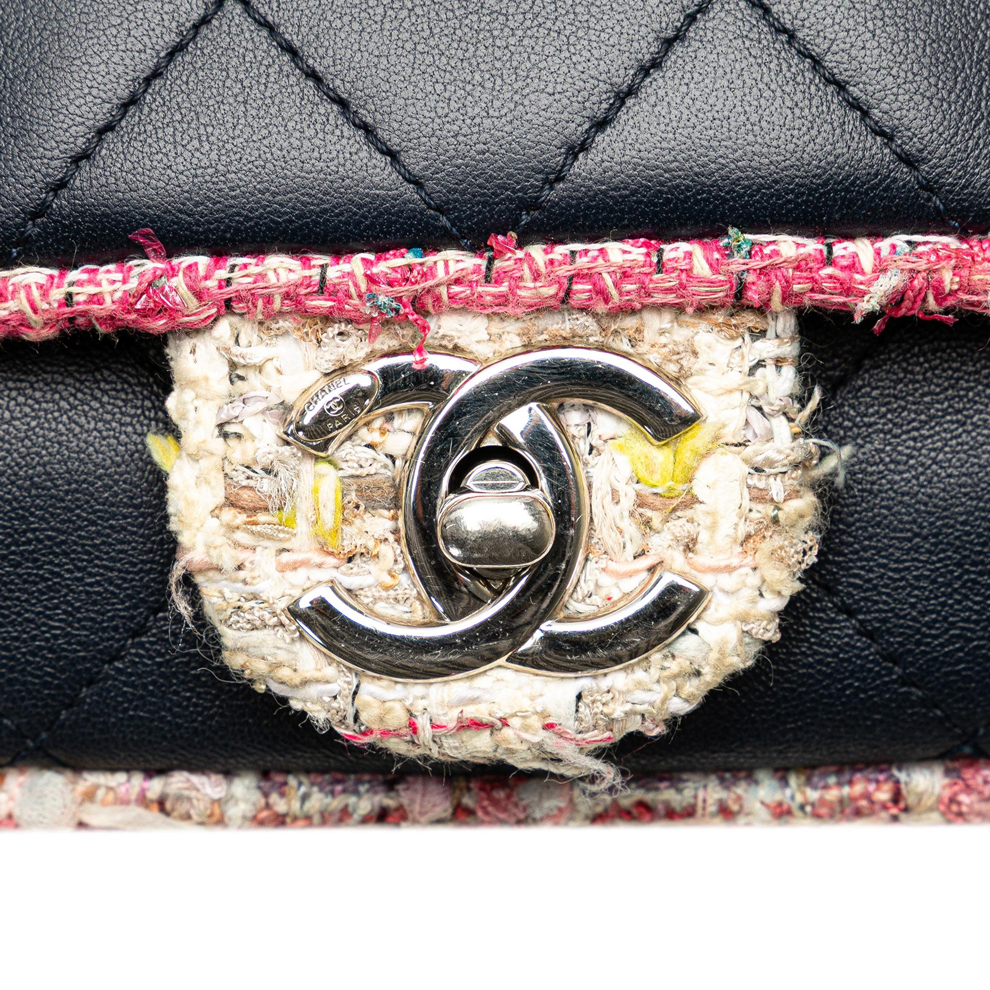 Chanel Quilted Lambskin and Tweed Elegant Trim Flap