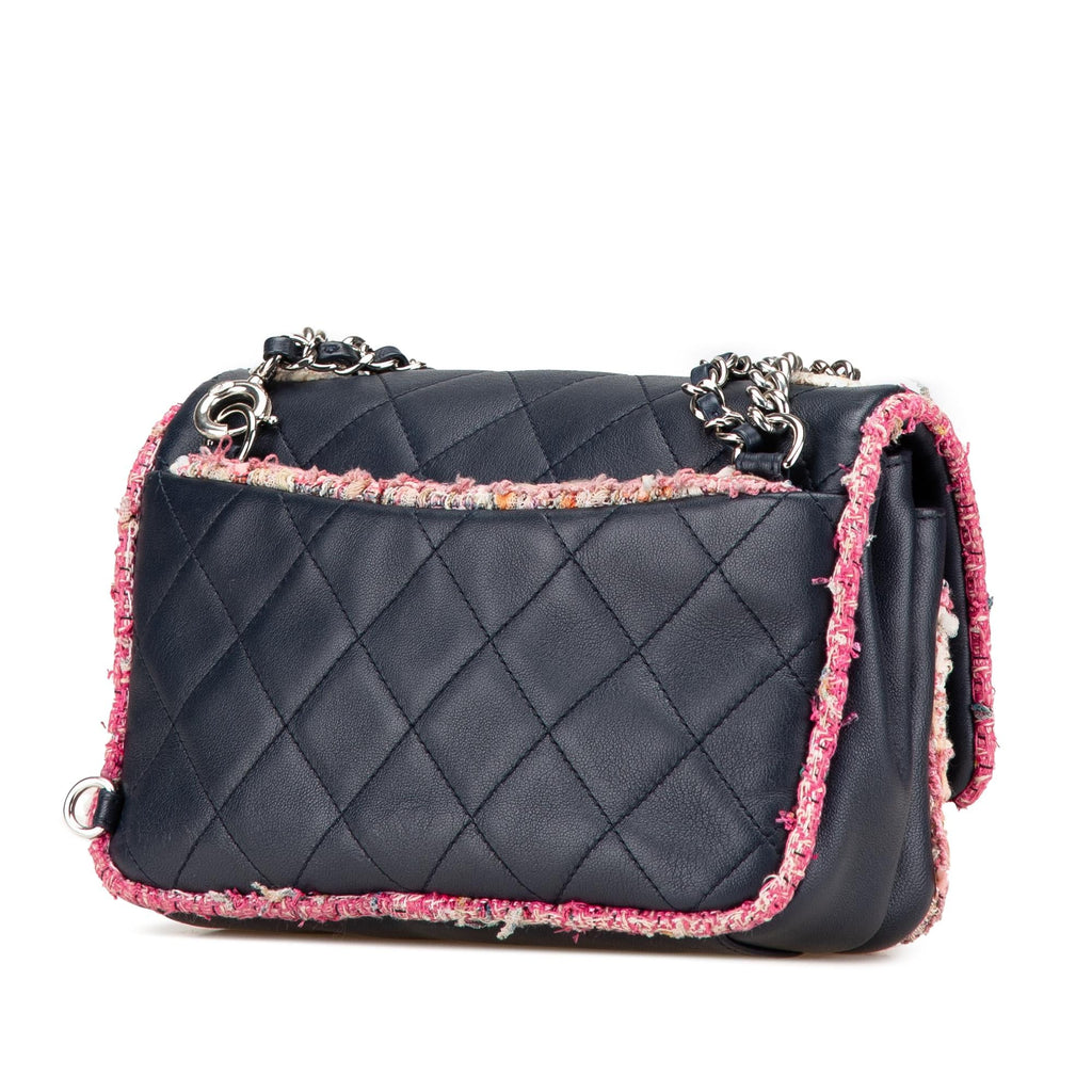 Chanel Quilted Lambskin and Tweed Elegant Trim Flap