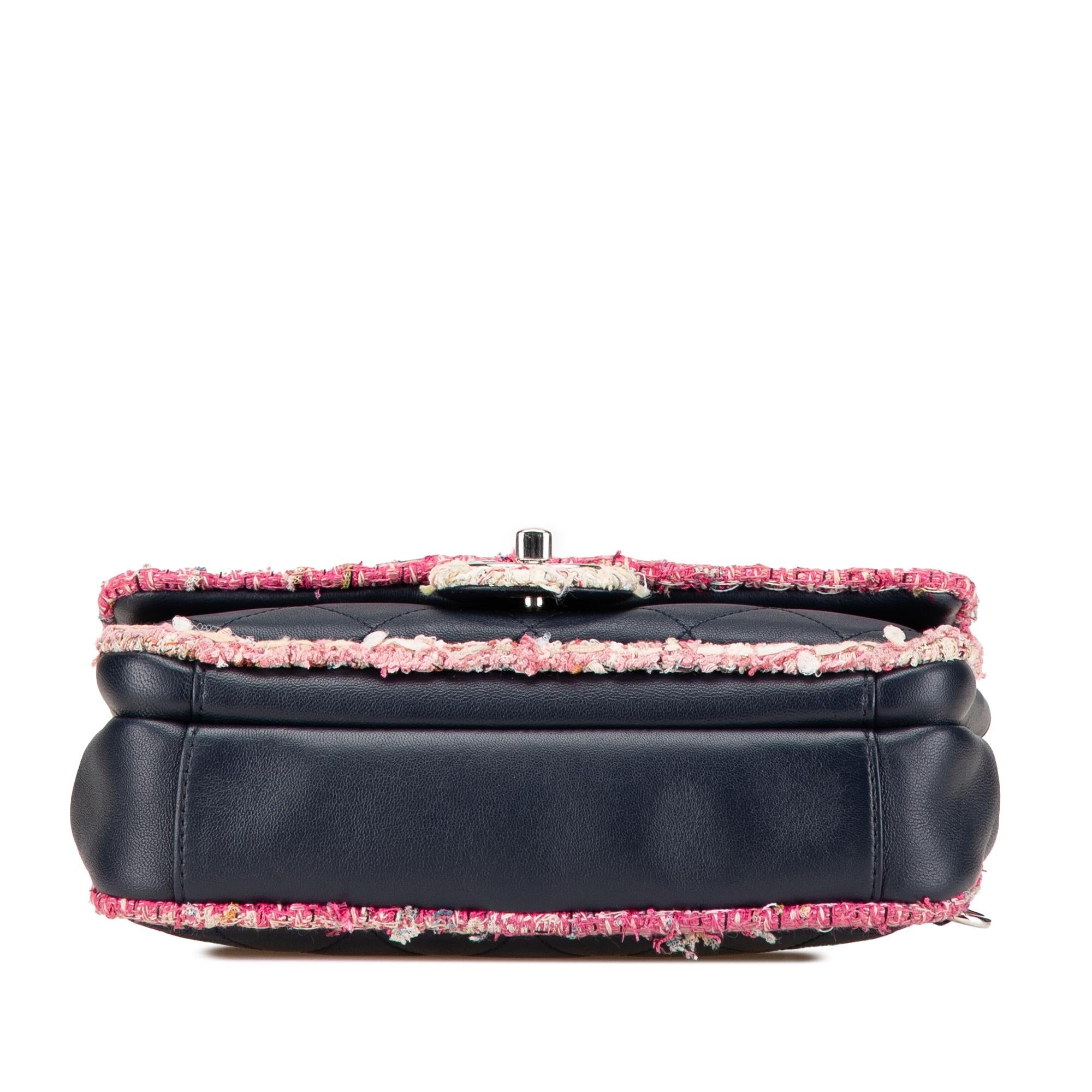 Chanel Quilted Lambskin and Tweed Elegant Trim Flap
