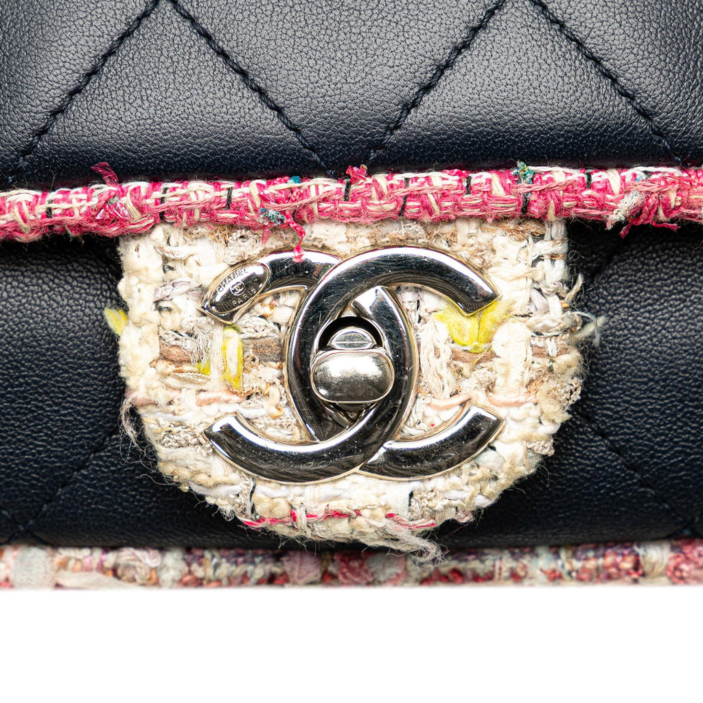 Chanel Quilted Lambskin and Tweed Elegant Trim Flap
