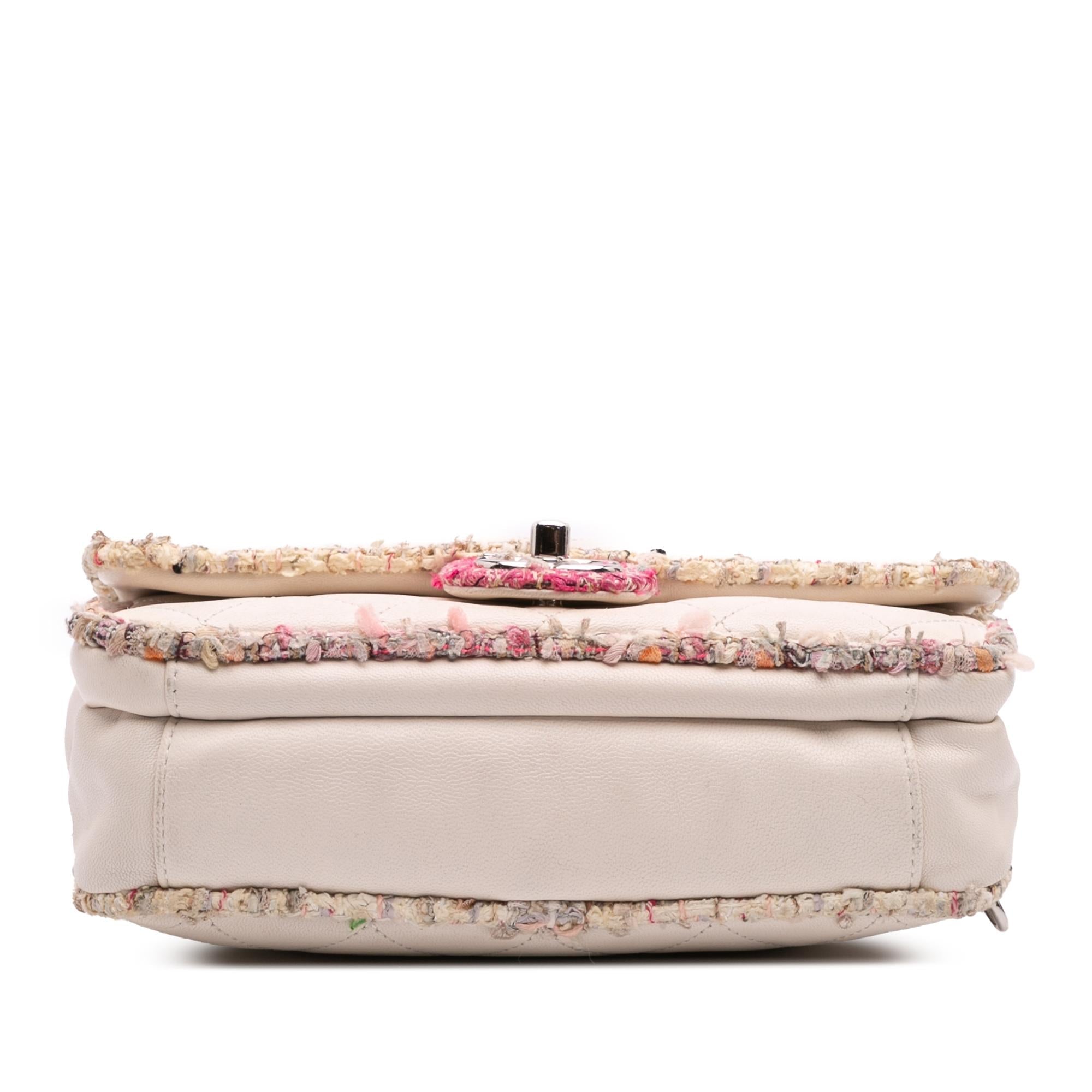 Chanel Quilted Lambskin and Tweed Elegant Trim Flap