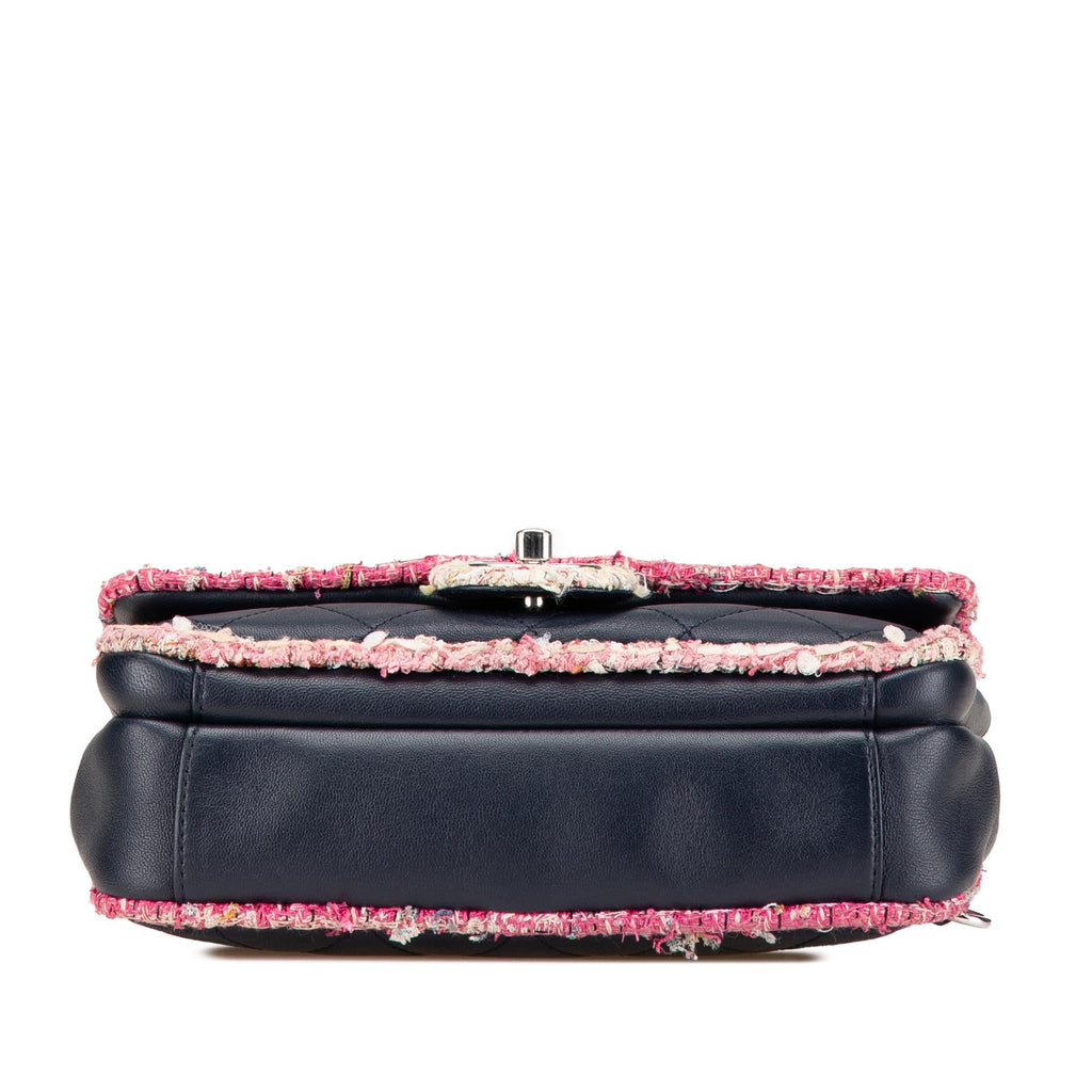 Chanel Quilted Lambskin and Tweed Elegant Trim Flap