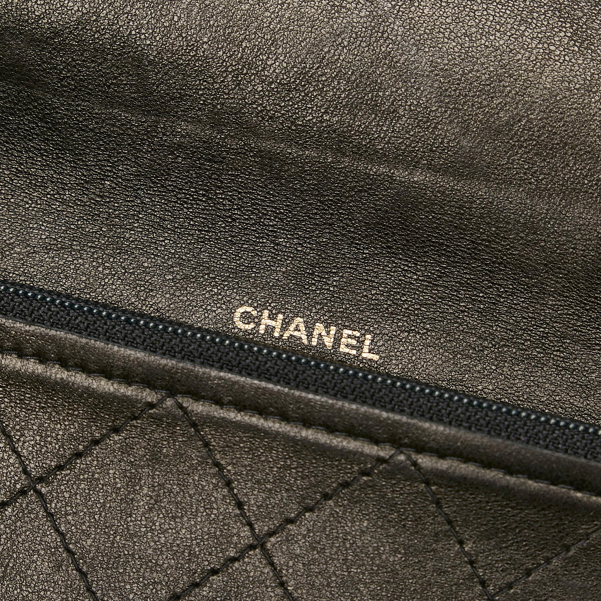 Chanel Quilted Leather Chain Wallet (SHG-36957)
