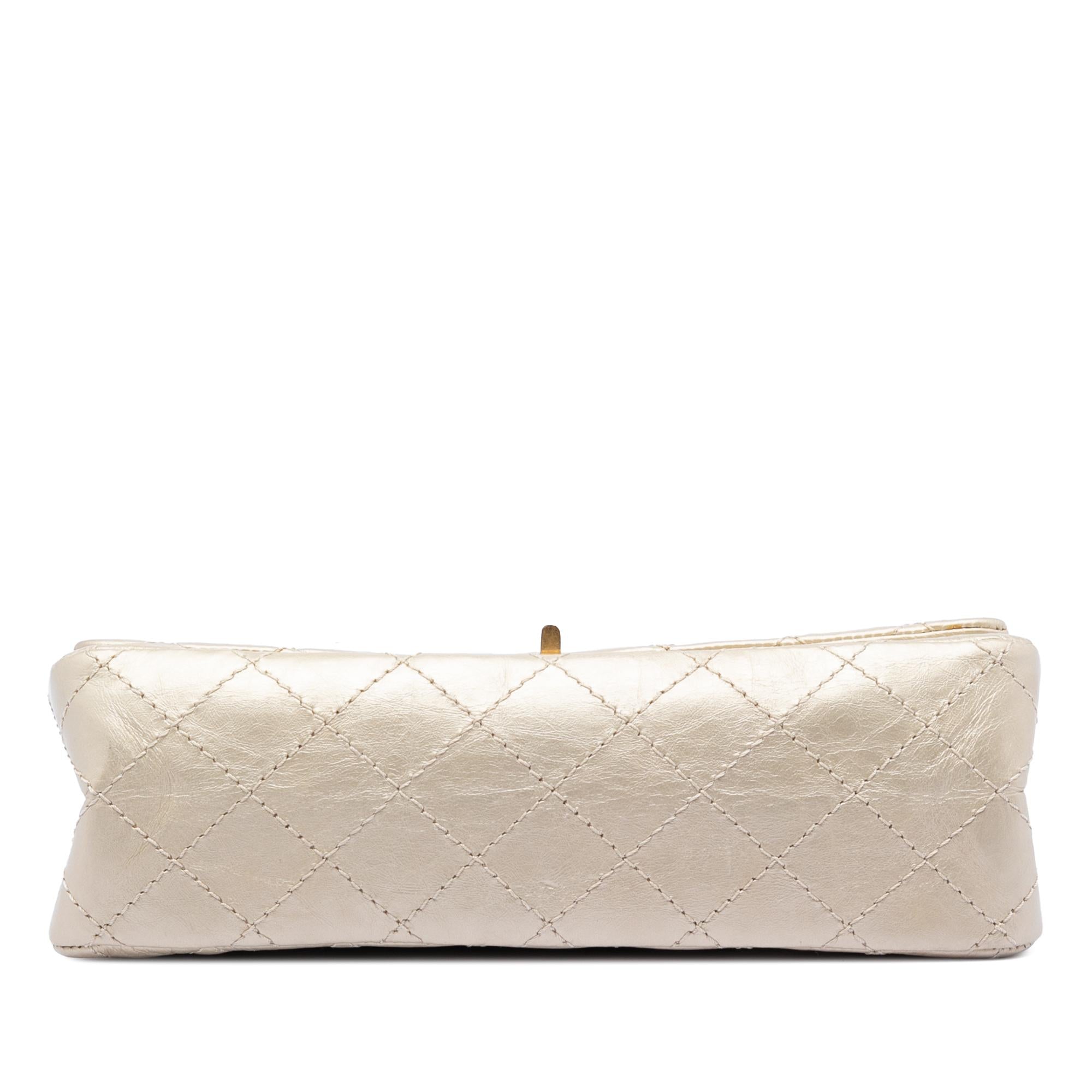 Chanel Quilted Metallic Aged Calfskin Reissue 2.55 Double Flap 225