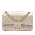 Chanel Quilted Metallic Aged Calfskin Reissue 2.55 Double Flap 225