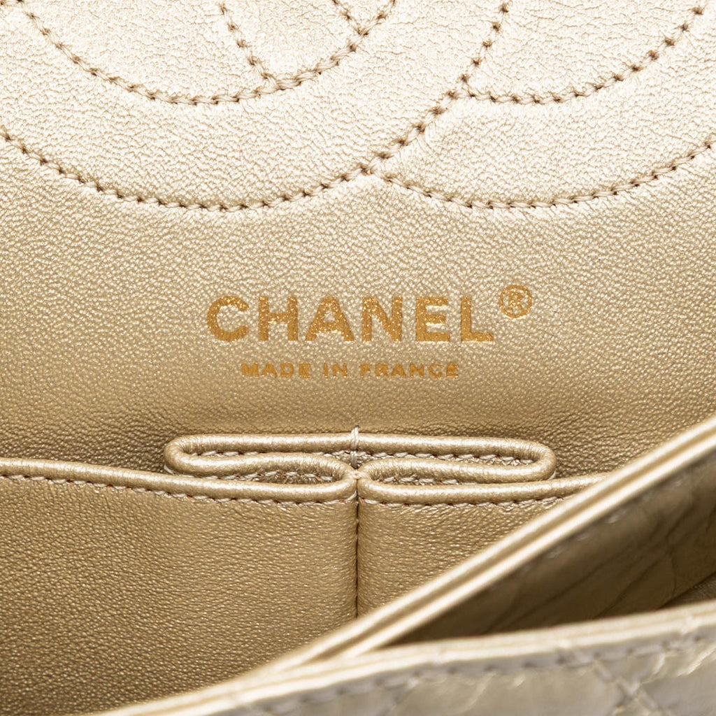 Chanel Quilted Metallic Aged Calfskin Reissue 2.55 Double Flap 225