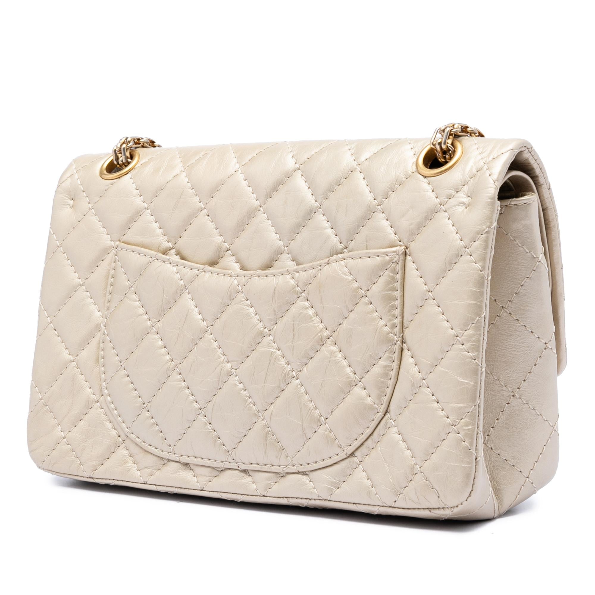 Chanel Quilted Metallic Aged Calfskin Reissue 2.55 Double Flap 225