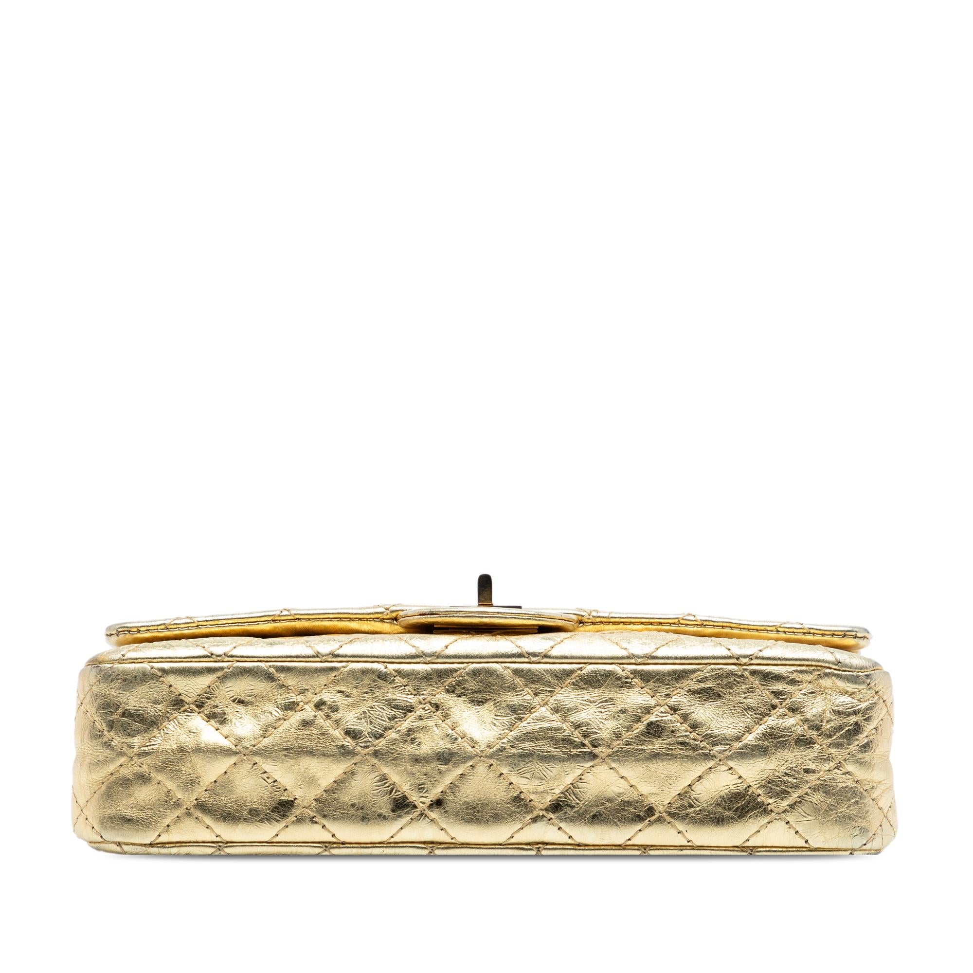 Chanel Quilted Metallic Aged Calfskin Reissue 2.55 Double Flap 225