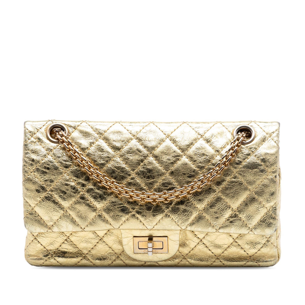 Chanel Quilted Metallic Aged Calfskin Reissue 2.55 Double Flap 225
