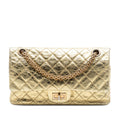 Chanel Quilted Metallic Aged Calfskin Reissue 2.55 Double Flap 225